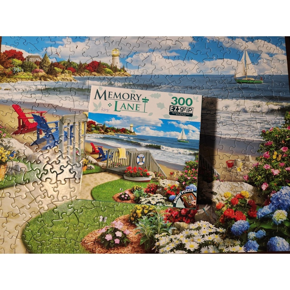 MasterPieces Memory Lane 300 Piece EZ-Grip Jigsaw Puzzle Coastal Gateway Alan...